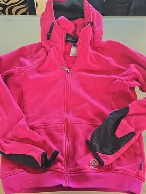 Lokai Hot Pink Hooded Ski Jacket with Black Trim